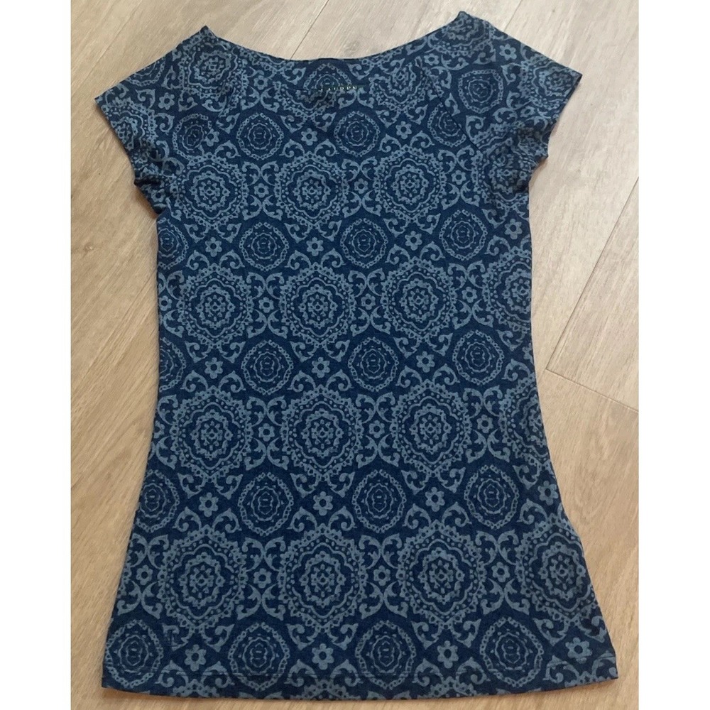 Lauren‎ Ralph Lauren Women's XS Top Sleeveless Blue Print
